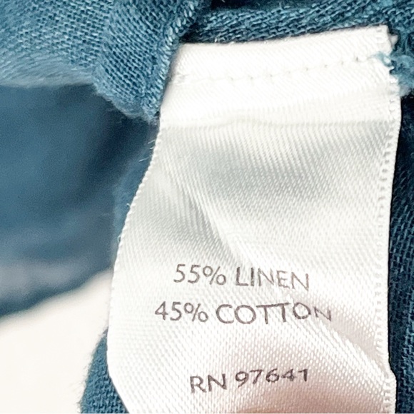 J. JILL Blue Linen Blend Sheer Sleeveless Side Wings Button Top, Size XS - Picture 4 of 8